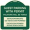 Signmission Guest Parking with Permit Violators Will Be Towed Estacionamento De Visita Con Permis, G-1818-23927 A-DES-G-1818-23927 - alternate 1